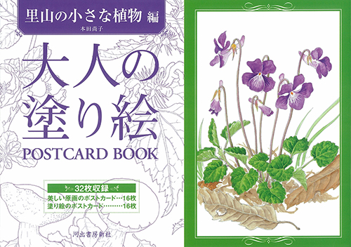 大人の塗り絵　ＰＯＳＴＣＡＲＤ　ＢＯＯＫ　里山の小さな植物編