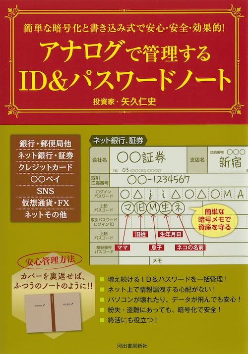 簡単な暗号化と書き込み式で安心・安全・効果的！アナログで管理するＩＤ＆パスワードノート