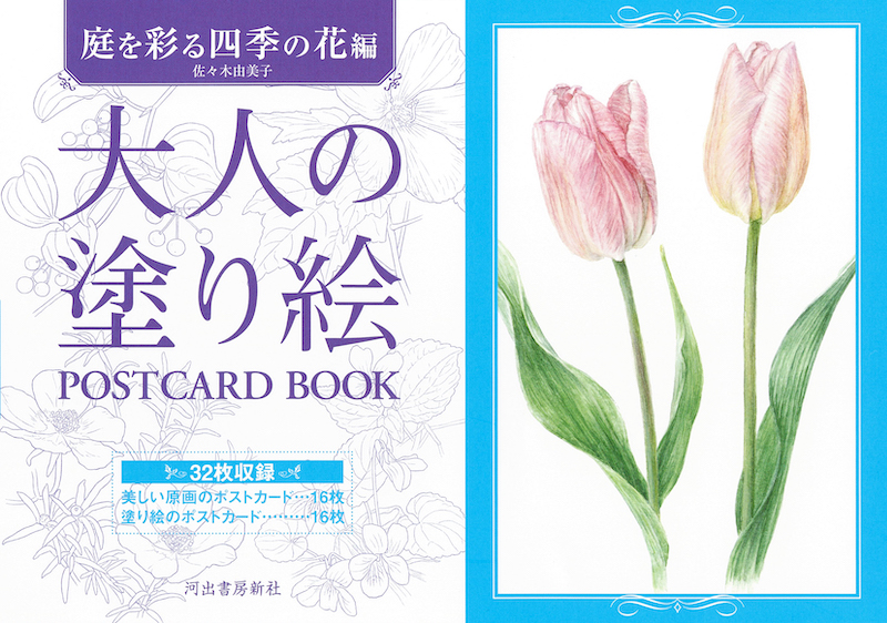 大人の塗り絵ＰＯＳＴＣＡＲＤ ＢＯＯＫ 庭を彩る四季の花編 :佐々木