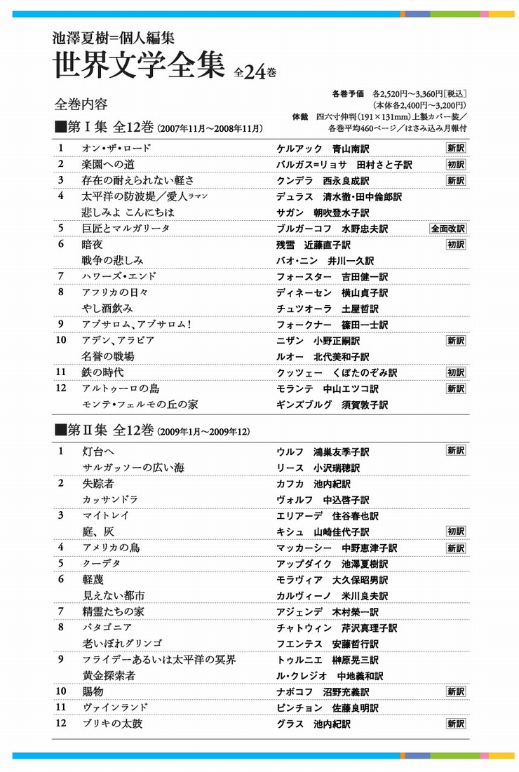 河出書房新社 特集 世界文学全集